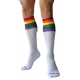 Calcetines altos de fútbol Pride blancos