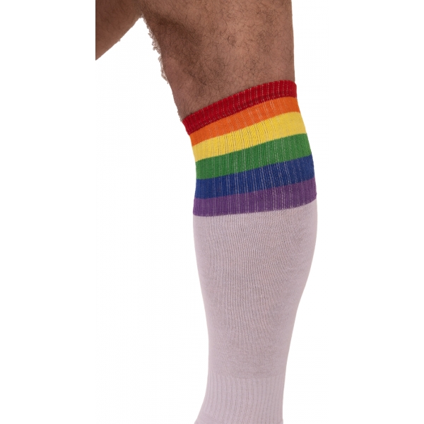 Hohe Socken Pride Football Weiß