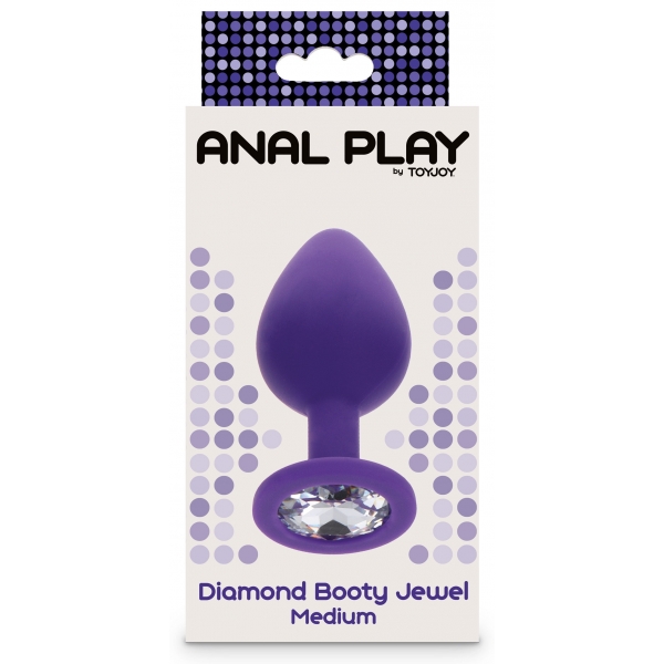 Plug Bijou Diamond Booty M 7 x 3,5 cm Viola