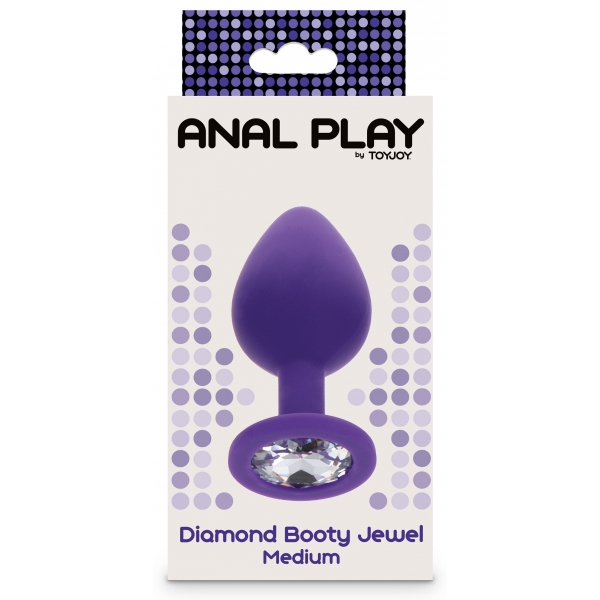 Plug Bijou Diamond Booty M 7 x 3.5cm Violet