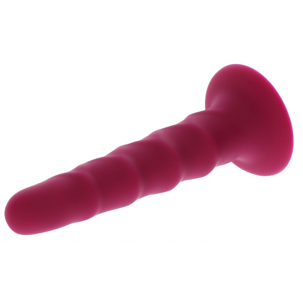Silicone Dildo Ribbed Dong 16 x 3.7cm Pink