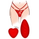 Estimulador de clitóris com cuecas de renda Divine Panty Vermelho