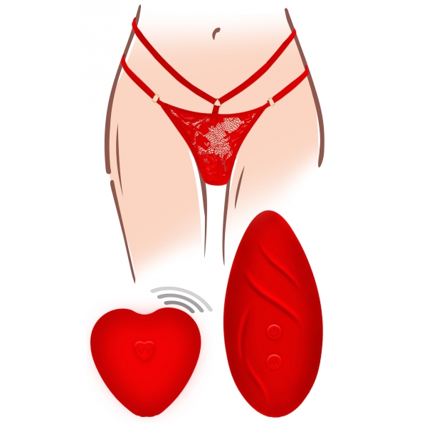 Estimulador de clítoris con braguita de encaje Divine Panty Red