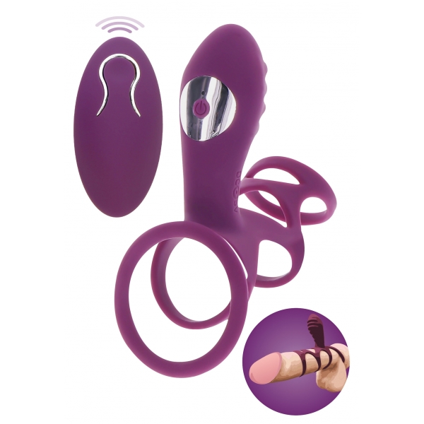 Vibrating penis case Halo Halo C-Ring Happiness 7cm Purple