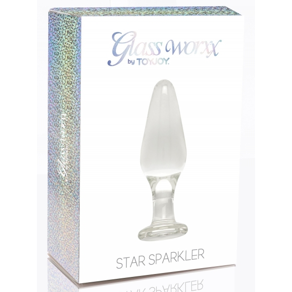 Star Sparkler glazen plug 11 x 3,5cm