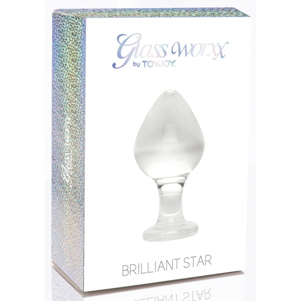 Brilliant Star glazen plug 8 x 4,5cm