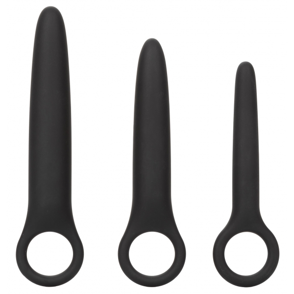 Set di 3 tappi in silicone Dilatro Trio Boundless Nero