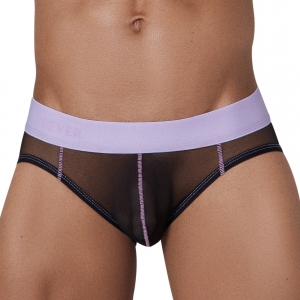 CLEVER Transparenter Slip Hunch Brief Schwarz-Violett