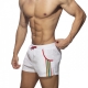 Rainbow Tape Swim Shorts White