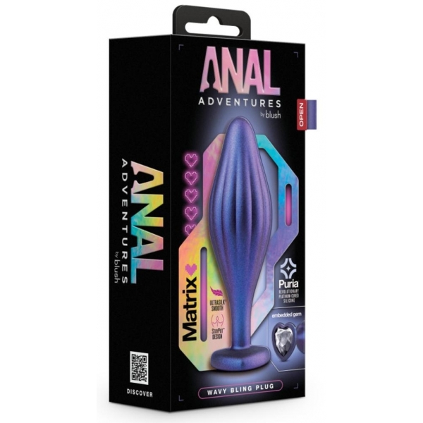 Plug Bijou Anal Wavy Bling Matrix 10 x 3,5 cm