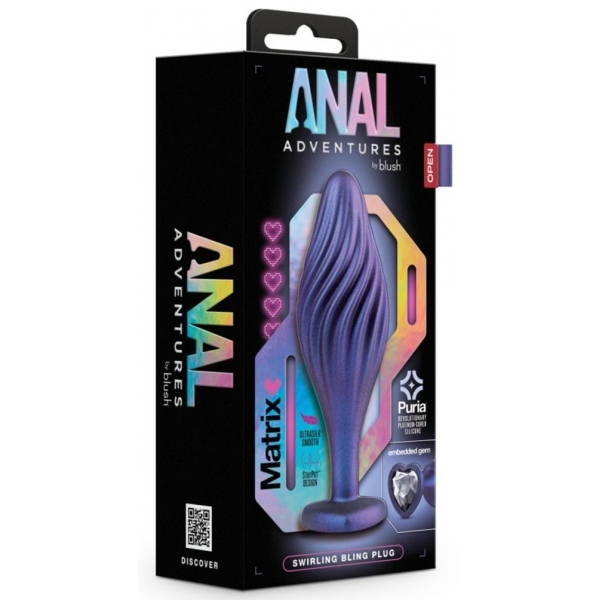 Plug Bijou Anal Silicone Swirling Bling 10 x 3,5 cm