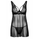 Nightie + G-string Underwire Sheer Black