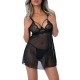 Babydoll + String Underwire Sheer Schwarz