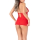 Babydoll con volant Peek-a-Boo rosso