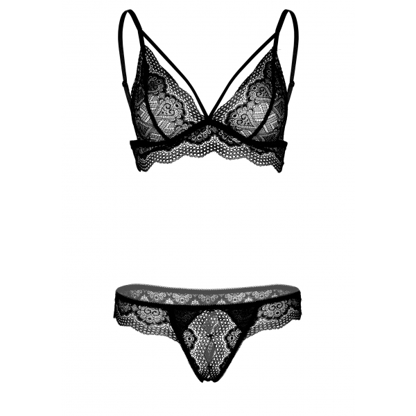 Lace Bra Set 2-teilig Schwarz