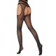 Satin Touch Suspender Back Opening Tights Negro