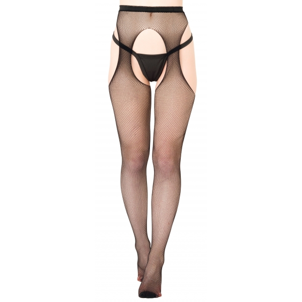 Fishnet Suspender Strumpfhose Schwarz