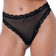 Ruched Thong Black