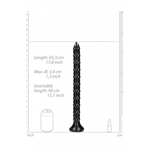 Schubben Anaal Slang lange dildo M 40 x 3,5cm