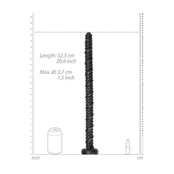 Lange Slang Dildo met Structuur 50 x 3,5cm