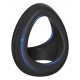 Silicone 3 in 1 Penis Ring BLACK