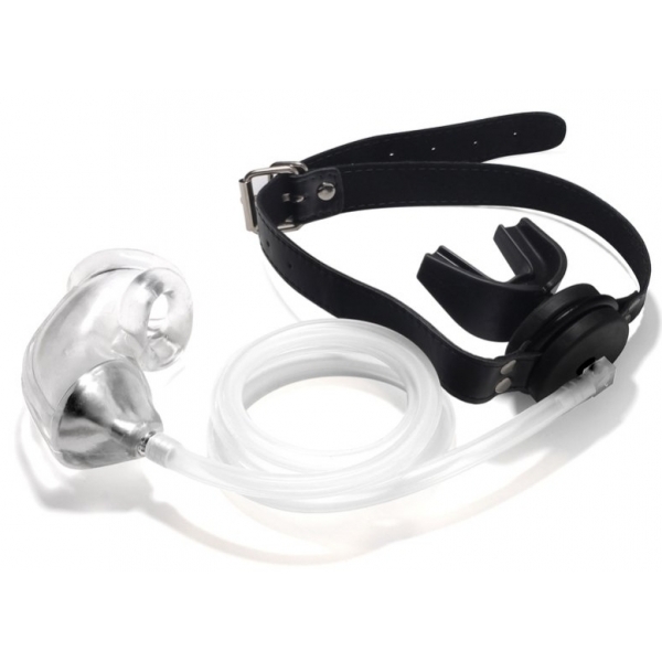 Urinal Gag with Soft Cage Black