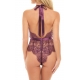 NAOMI EYELASH LACE HALTER TEDDY WITH FUNCTIONAL TIES