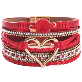Heart Shape Bracelet Red