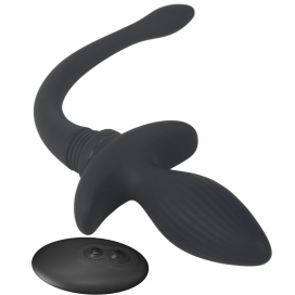 Swing and Vibrating Butt Plug with Dog Tail