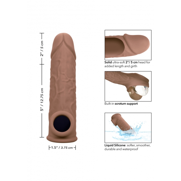 Estensione del pene a grandezza naturale 18 x 4,5 cm marrone