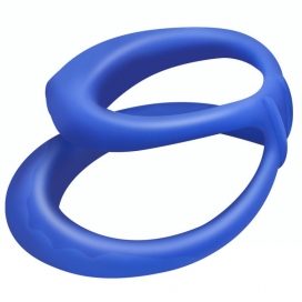 FUKR Dubbele Cockring Silicone Soft Duo 40mm Blauw