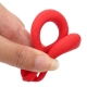 Dubbele Cockring Silicone Soft Duo 40mm Rood