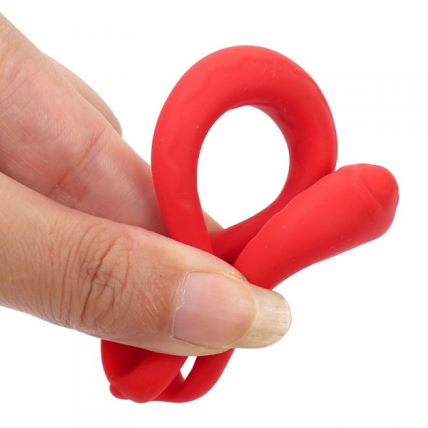 Double Cockring Silicone Soft Duo 40mm Red