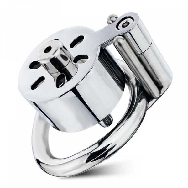 Canned Male Chastity Cock Cage with Urethral Plug