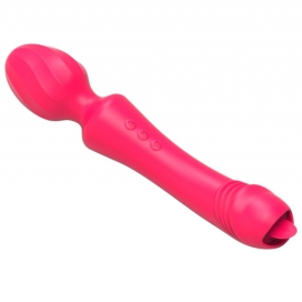 Magic Wand Vibrator With Tongue RED