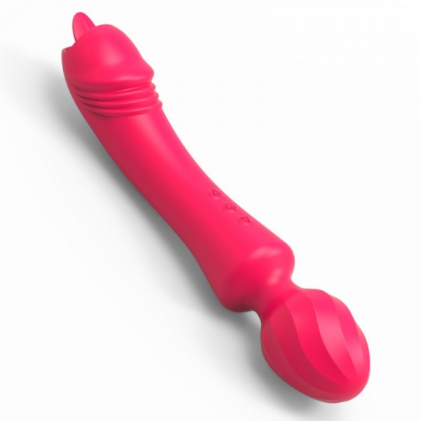 Magic Wand Vibrator With Tongue RED