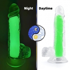 ClearlyHorny Glow Jelly Dildo With Mutiple Colors GREEN