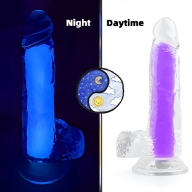 ClearlyHorny Color Glow Dildo 15 x 4,5cm Paars