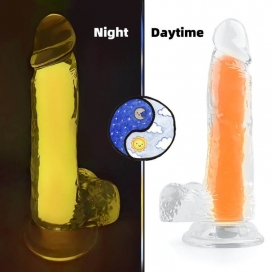 Dildo Color Glow 15 x 4,5cm Laranja