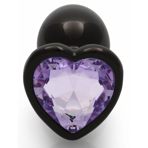 Bijou anal Heart Gem S 6 x 2,6 cm Preto-Púrpura