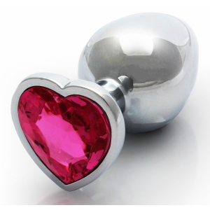 Ouch! Bijou anal Heart Gem M 7 x 3.3cm Silver-Pink