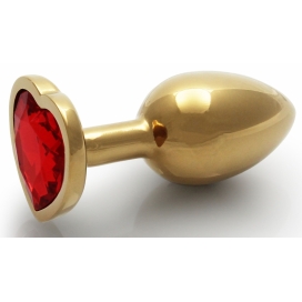 Bijou anal Gema Corazón S 6 x 2,6 cm Oro-Rojo