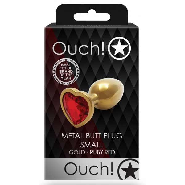 Bijou anal Heart Gem S 6 x 2,6 cm Oro-Rosso