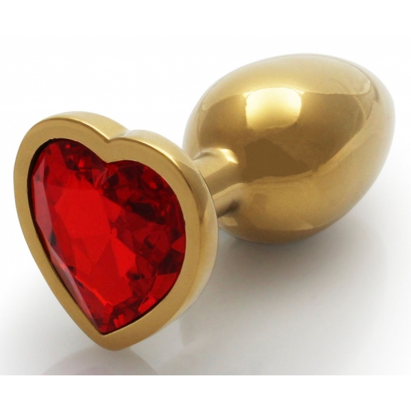 Bijou anal Heart Gem S 6 x 2,6 cm Oro-Rosso