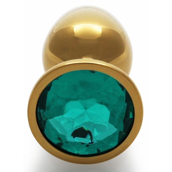 Bijou anal Round Gem S 6 x 2,6 cm Ouro-Verde