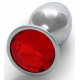 Bijou anal Gemma rotonda S 6 x 2,6 cm Argento-Rosso