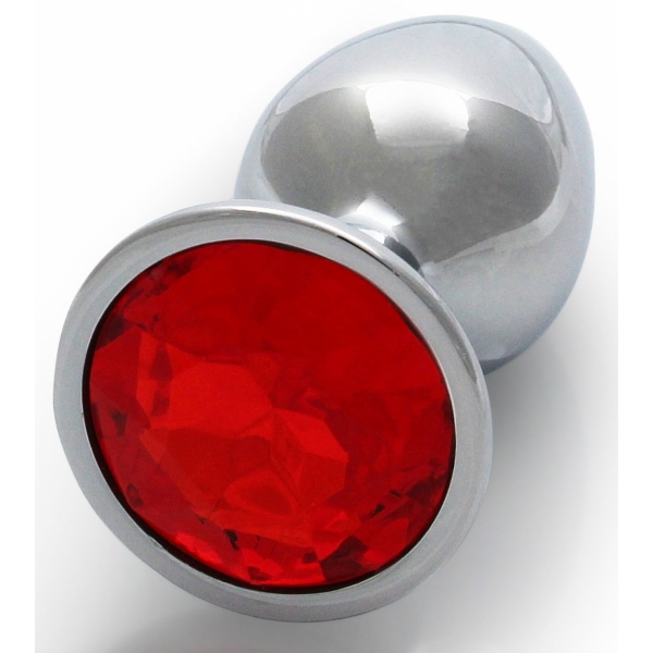 Bijou anal Round Gem S 6 x 2.6cm Silver-Red