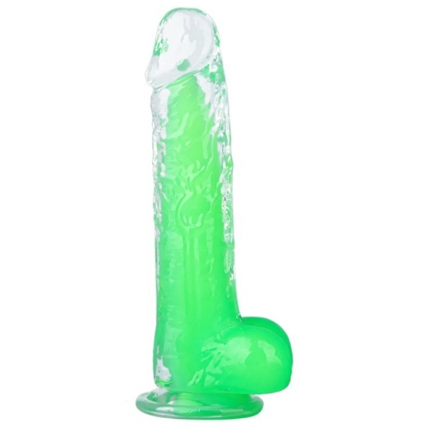 Jelly Mut transparante dildo L 19 x 4,6cm Groen