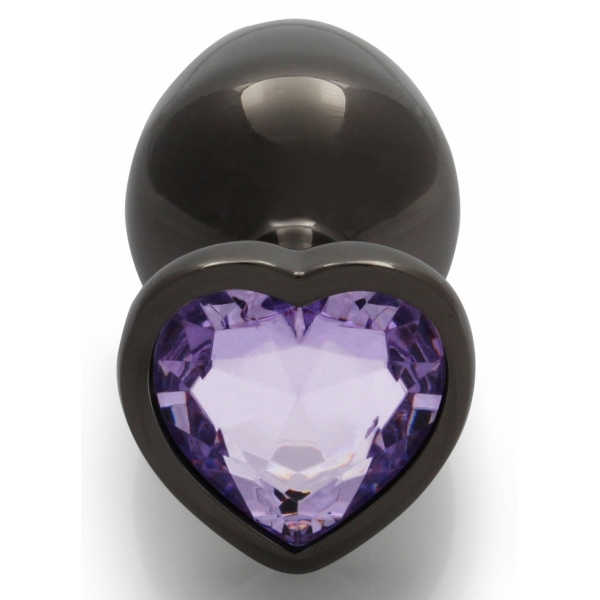 Bijou anal Heart Gem M 7 x 3.3cm Black-Violet