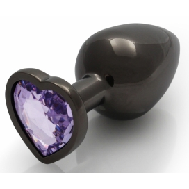 Bijou anal Heart Gem M 7 x 3,3 cm nero-viola